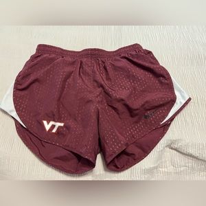Womens burgundy VT Nike athletic shorts